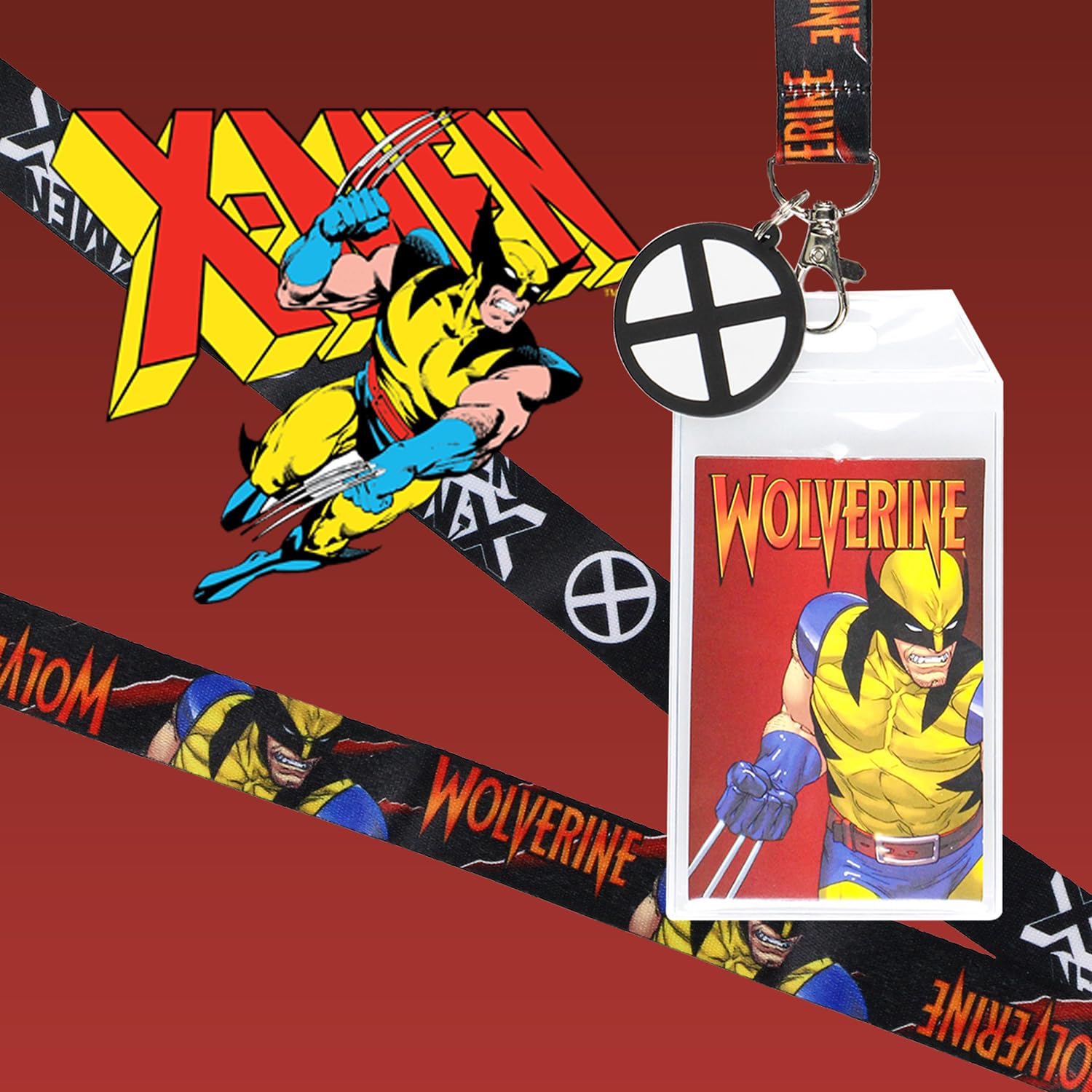 Bioworld Cordão reversível Marvel X-Men Wolverine com pingente de